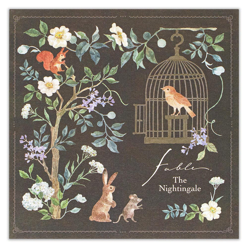 Nuku - Forest Animals Washi Paper Memo Pad "The Nightingale"