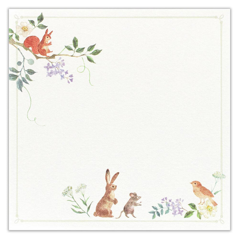 Nuku - Forest Animals Washi Paper Memo Pad "The Nightingale"