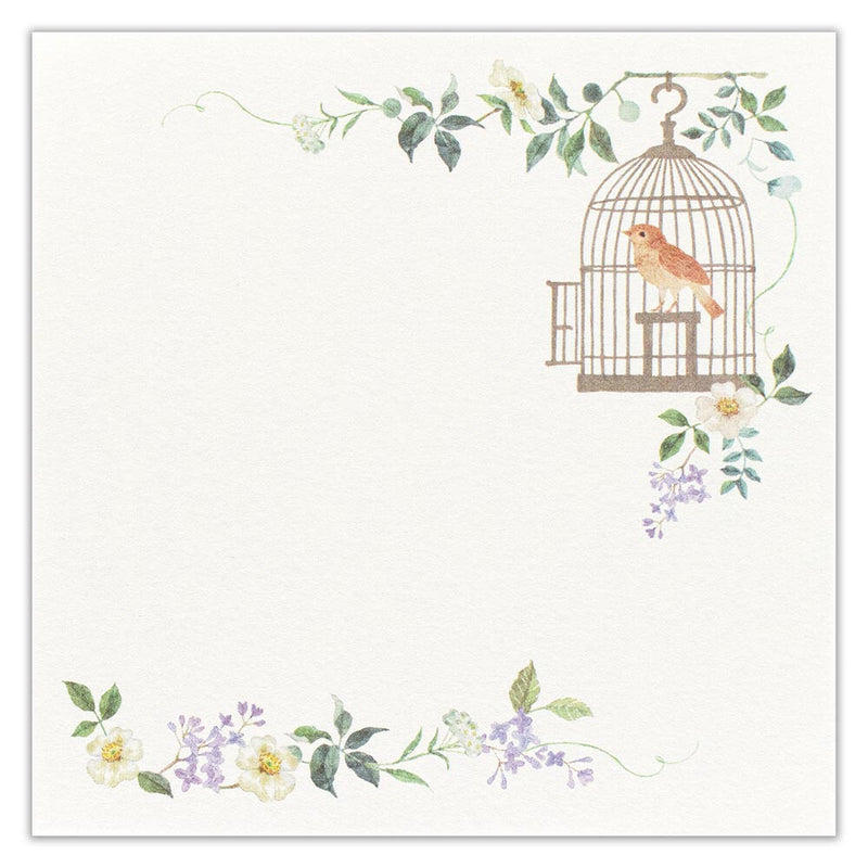 Forest Animals Washi Paper Memo Pad "The Nightingale"