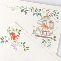 Forest Animals Washi Paper Memo Pad "The Nightingale"