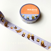 Girl of All Work - Snuggly Sea Otters Washi Tape