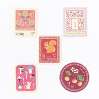 Antik Piac Vintage Style Postage Flake Stickers (Red)