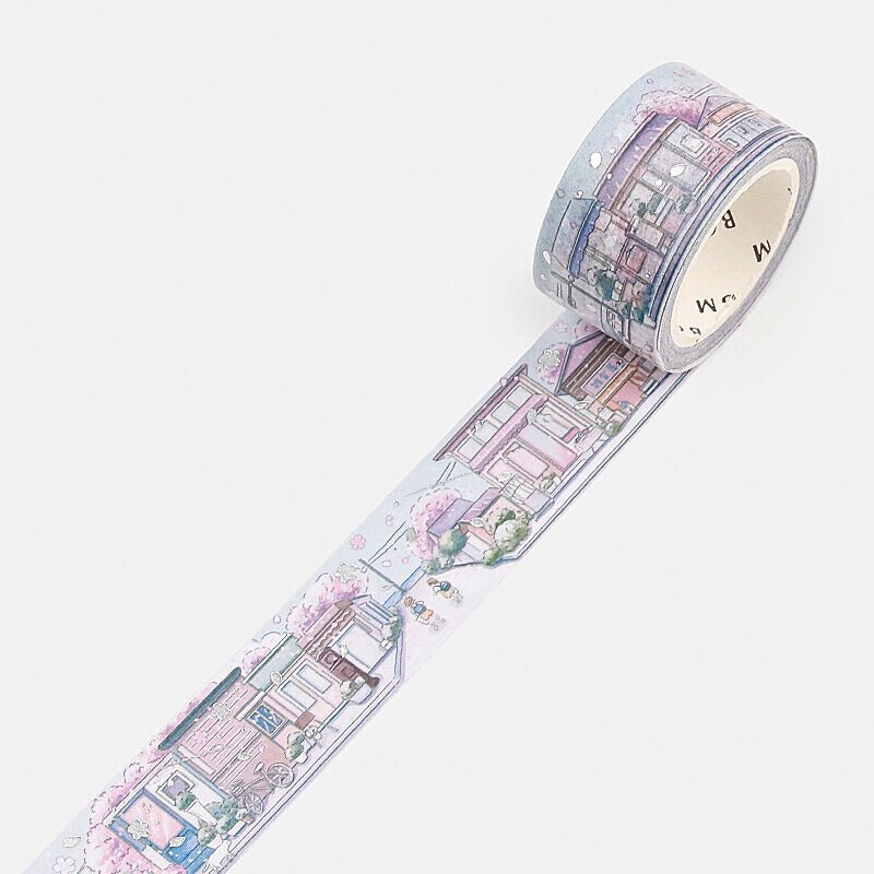 BGM - Silver-Foiled Scenic City by the Sea Washi Tape