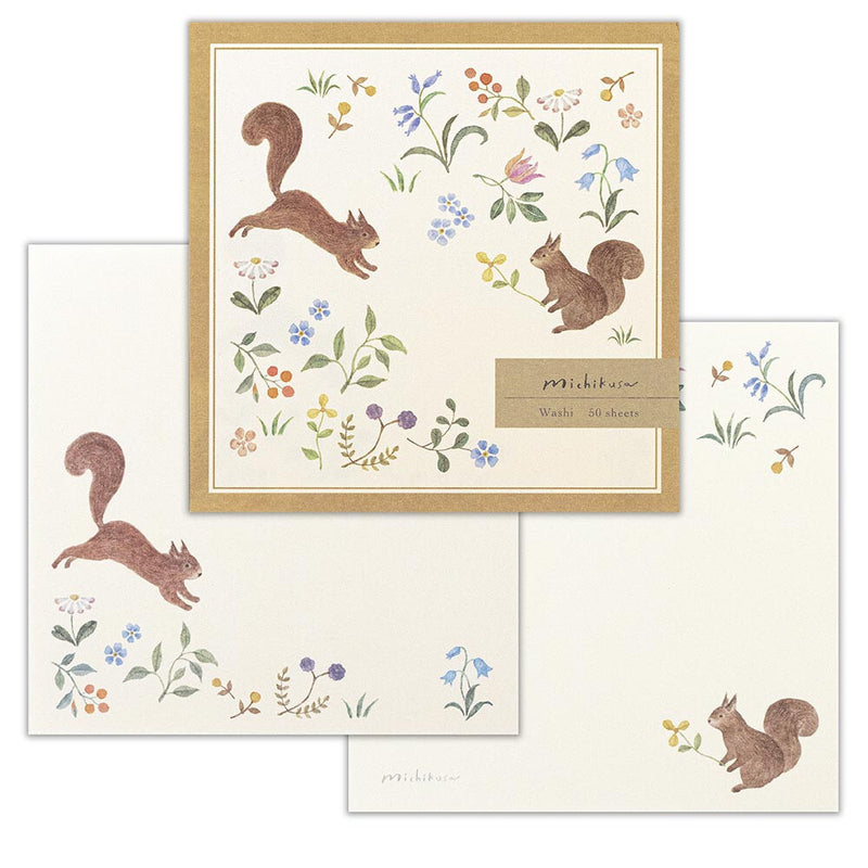 Squirrels Washi Paper Memo Pad