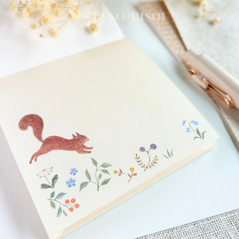 Squirrels Washi Paper Memo Pad