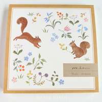 Squirrels Washi Paper Memo Pad