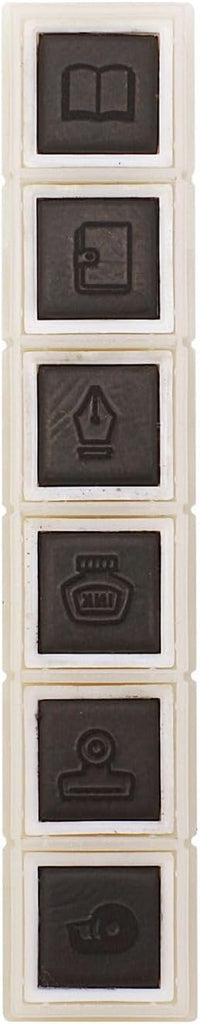 Kodomo No Kao - Pochitto6 Push Button Stamp (Stationery Black & White)