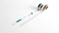 Yohaku -  "Report"  Green Grid Retro Washi Tape (Y057)
