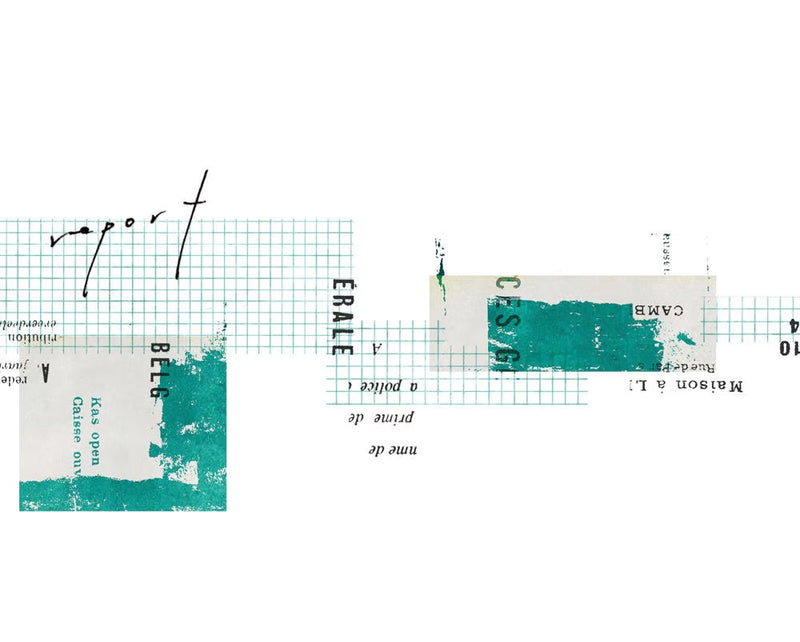 Yohaku -  "Report"  Green Grid Retro Washi Tape (Y057)