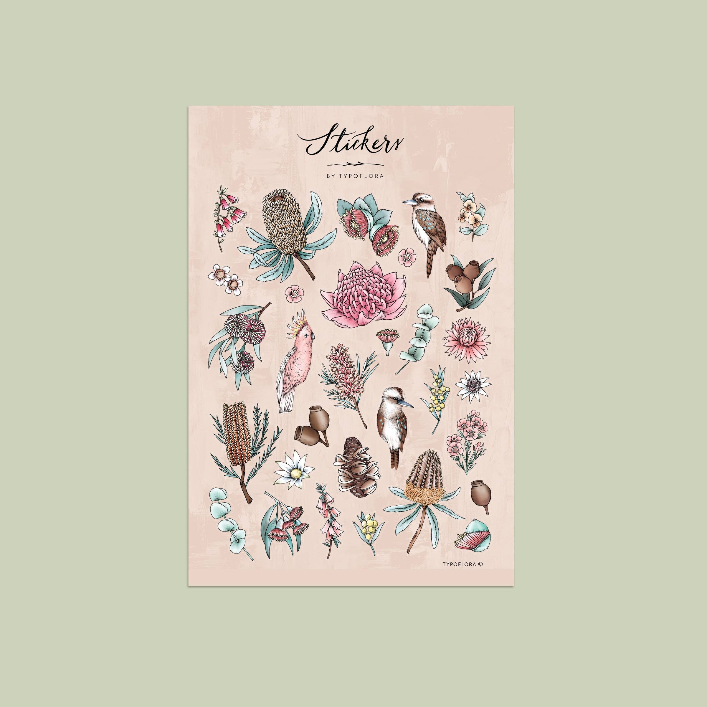 Typoflora - AUSTRALIANA | Sticker Sheet