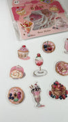 Gold-Foiled Berry Treats Dessert Flake Stickers