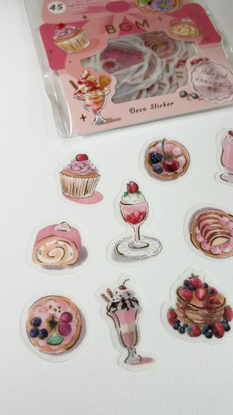 Gold-Foiled Berry Treats Dessert Flake Stickers