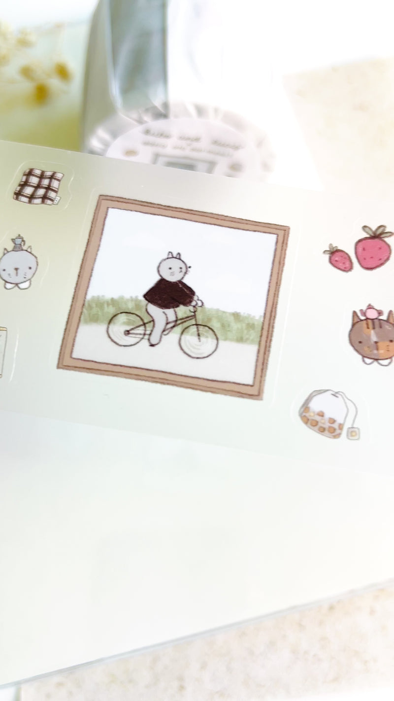 Kuboandlucy Stationery Co -  "Saturday at the Cafe" Kiss Cut P.E.T Tape