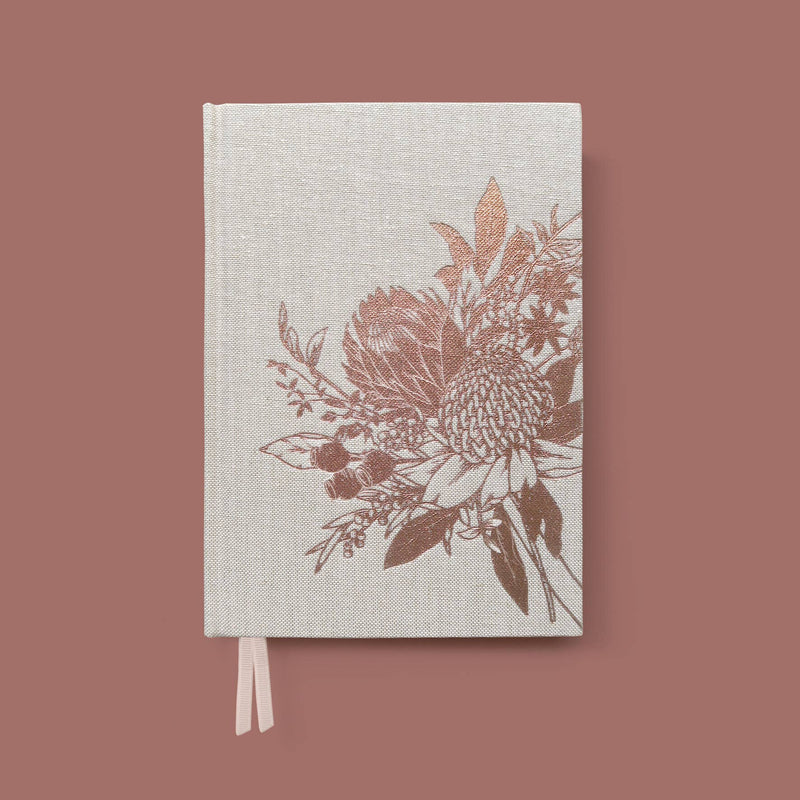 Typoflora - Waratah Linen Journal (Lined)